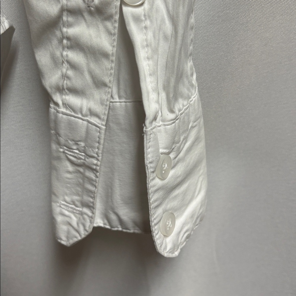 SPANX Stretch Poplin Button Front Pullover Blouse Classic White Size XS - Picture 5 of 7